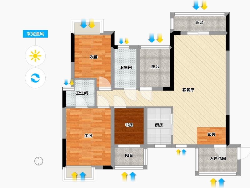 湖北省-武汉市-铁机村还建楼-89.09-户型库-采光通风