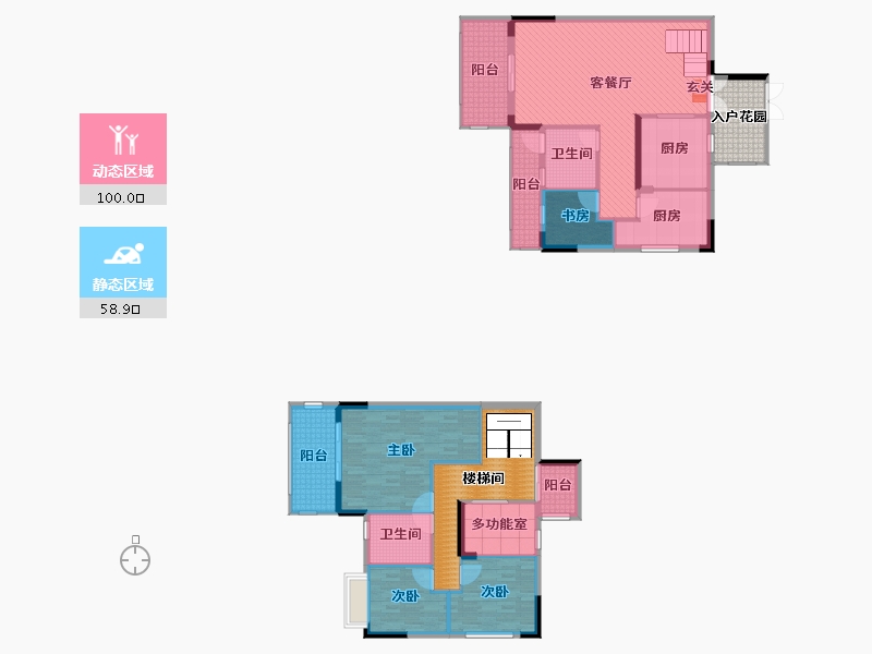 贵州省-黔南布依族苗族自治州-洒金河畔-164.57-户型库-动静分区