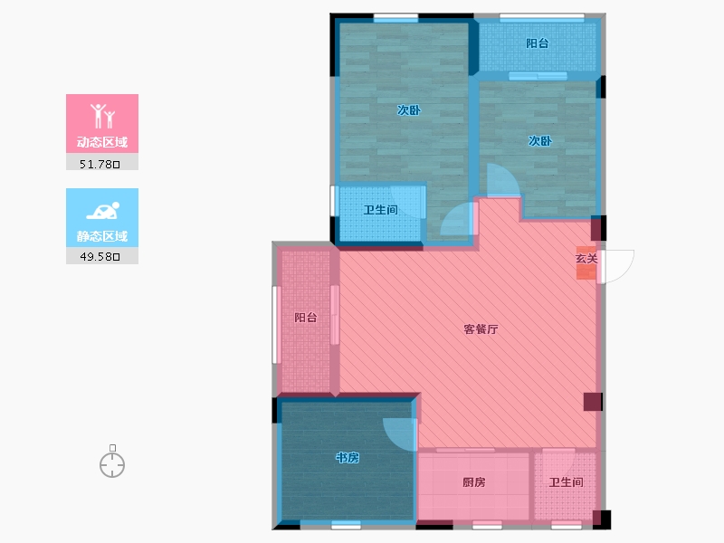 山东省-济宁市-梁山御景园-89.48-户型库-动静分区