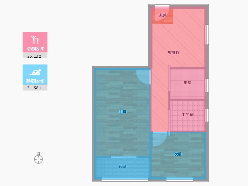 上海-上海市-崇业小区-50.32-户型库-动静分区