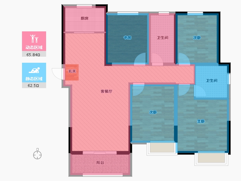 河南省-驻马店市-永辉碧水湾-112.80-户型库-动静分区