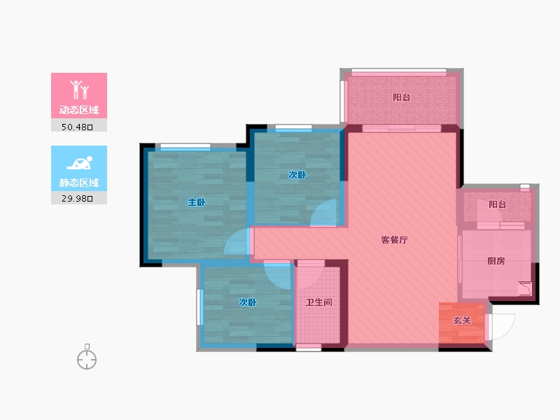 四川省-内江市-邦泰天著-69.54-户型库-动静分区