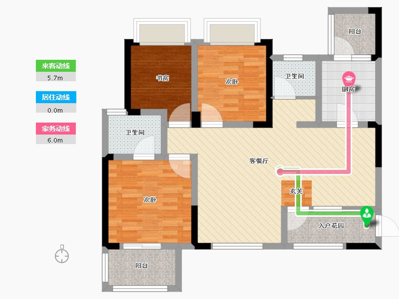 四川省-成都市-汇景新城-79.74-户型库-动静线