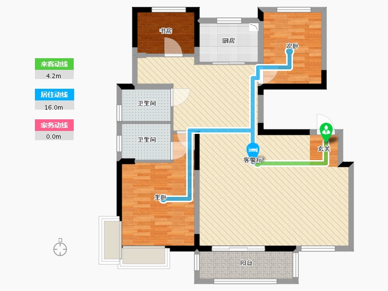 浙江省-丽水市-滨湖苑-100.92-户型库-动静线