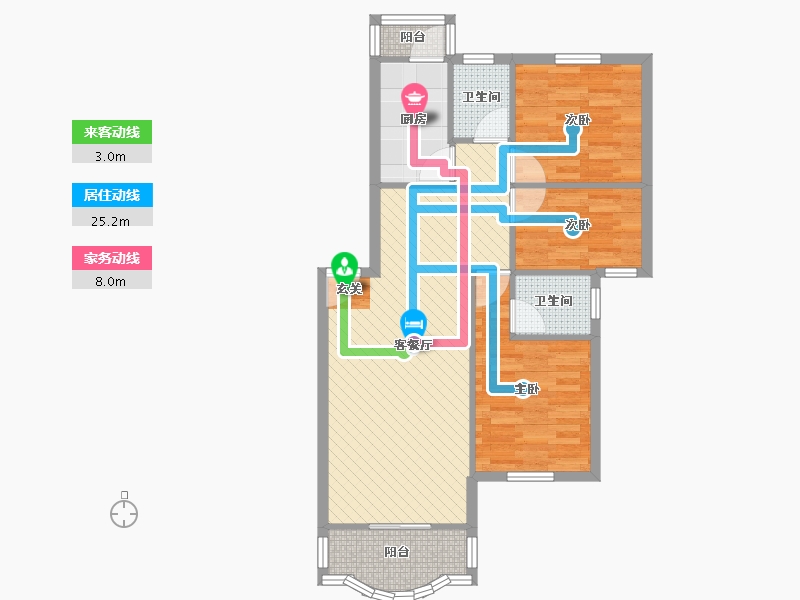 广东省-深圳市-鹏兴花园一期-74.13-户型库-动静线