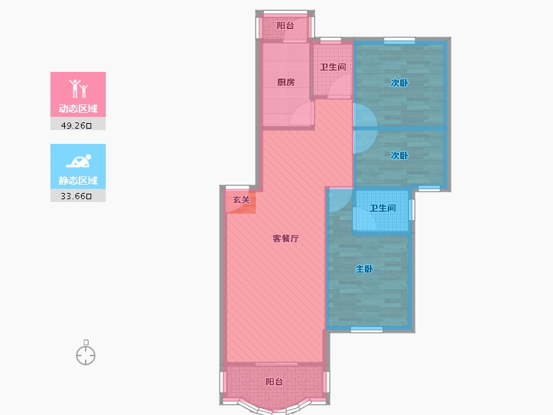 广东省-深圳市-鹏兴花园一期-74.13-户型库-动静分区