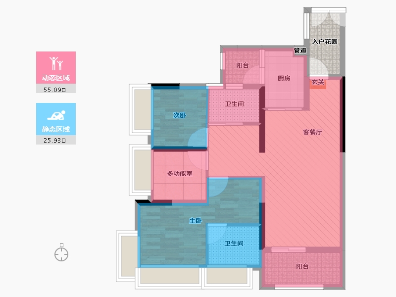 广东省-佛山市-三盛颐景园-73.63-户型库-动静分区