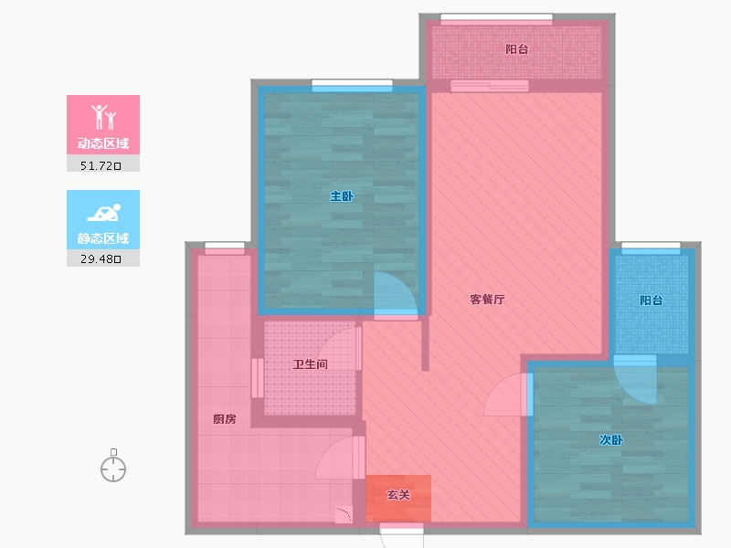 四川省-遂宁市-锦尚居-69.80-户型库-动静分区