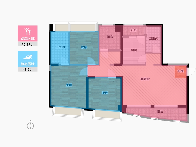 广东省-佛山市-长华国际中心-104.09-户型库-动静分区