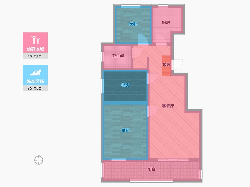 山东省-青岛市-锦色山庄-80.00-户型库-动静分区