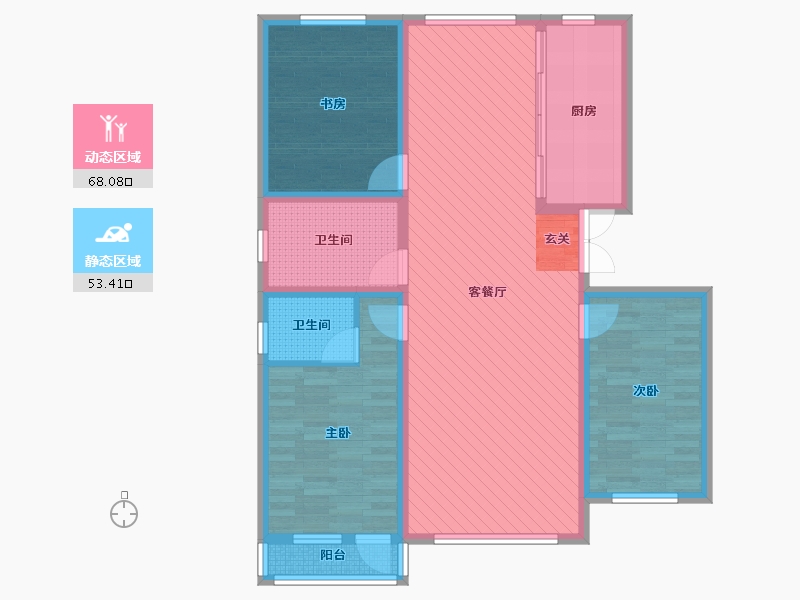 内蒙古自治区-赤峰市-皇家帝苑-107.32-户型库-动静分区