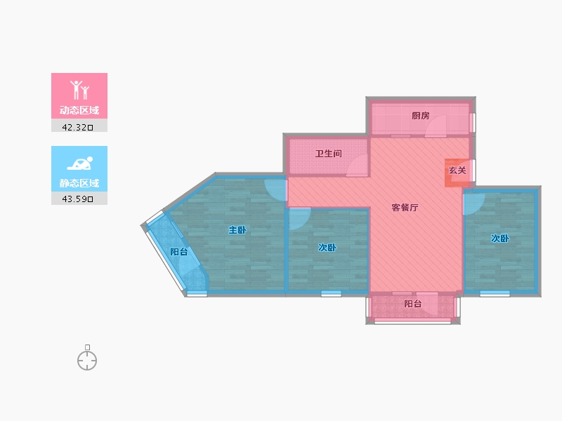 北京-北京市-冠军楼-76.91-户型库-动静分区