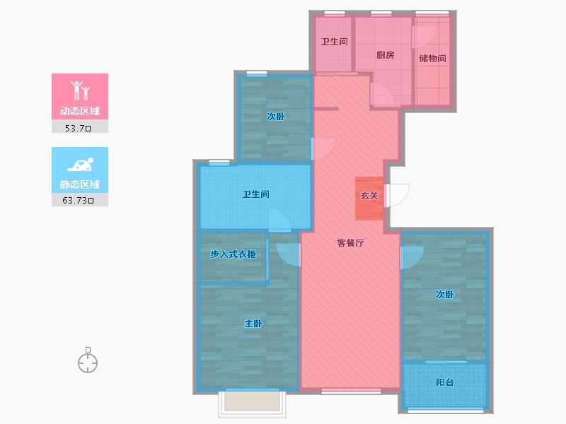 上海-上海市-浦江公馆-105.83-户型库-动静分区