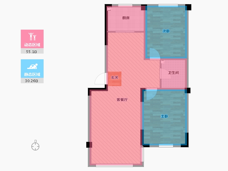 宁夏回族自治区-固原市-丽景城-76.22-户型库-动静分区