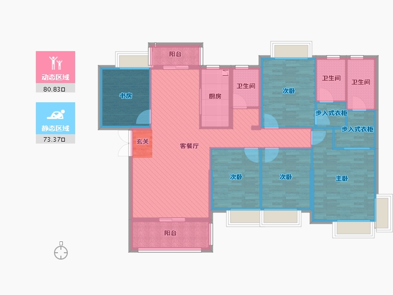 福建省-泉州市-信义豪园-136.91-户型库-动静分区