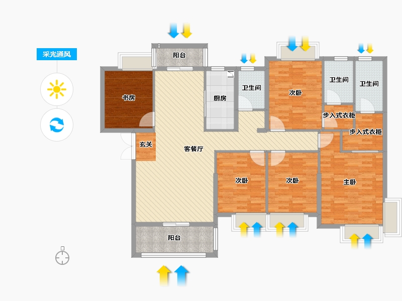 福建省-泉州市-信义豪园-136.91-户型库-采光通风