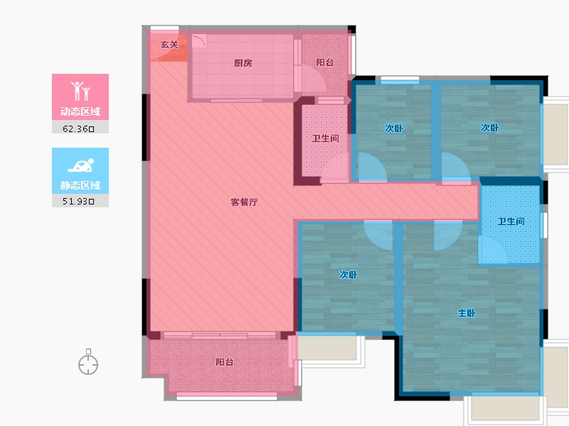 广东省-清远市-东城御峰-100.19-户型库-动静分区