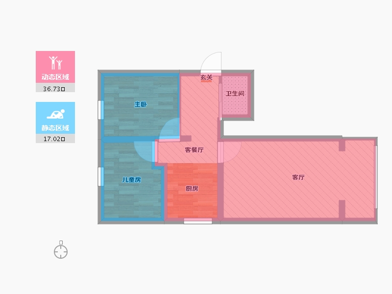 北京-北京市-南礼士路-46.40-户型库-动静分区