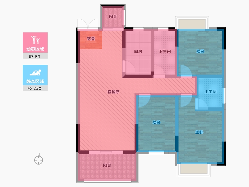 湖南省-衡阳市-湘泵家园-97.80-户型库-动静分区