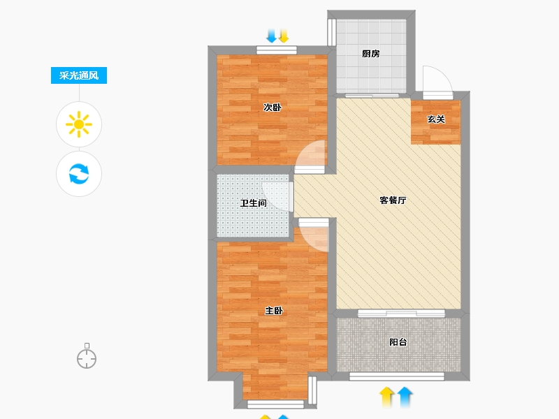 山东省-聊城市-御景王宅-60.14-户型库-采光通风