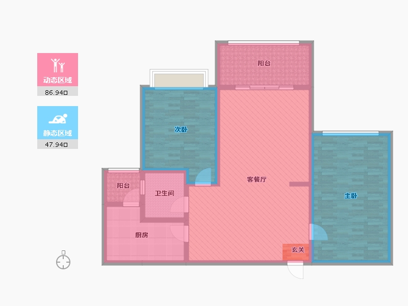 浙江省-杭州市-兴科明珠三期-120.57-户型库-动静分区