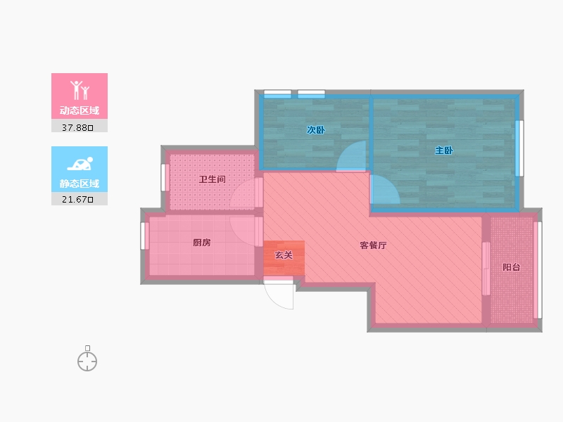 江苏省-南京市-永欣新寓-51.65-户型库-动静分区