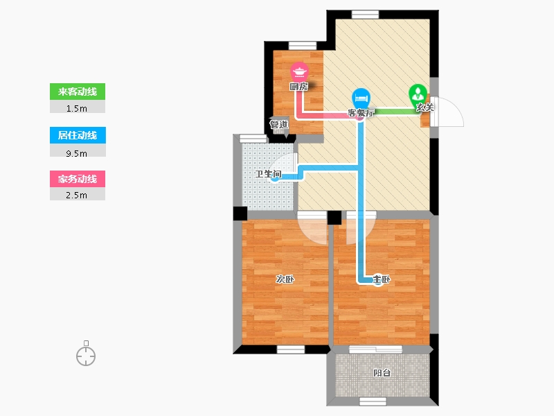 浙江省-嘉兴市-瑞景-47.83-户型库-动静线