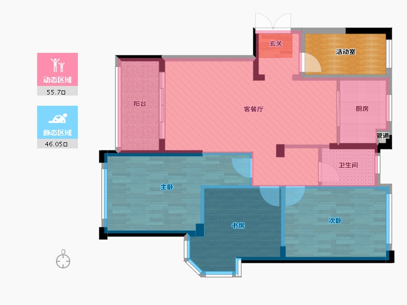 江西省-抚州市-呈祥国际3号楼-97.35-户型库-动静分区