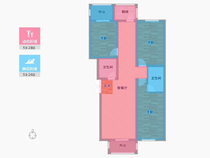 山西省-长治市-黎城顺鑫阳光华府-103.53-户型库-动静分区