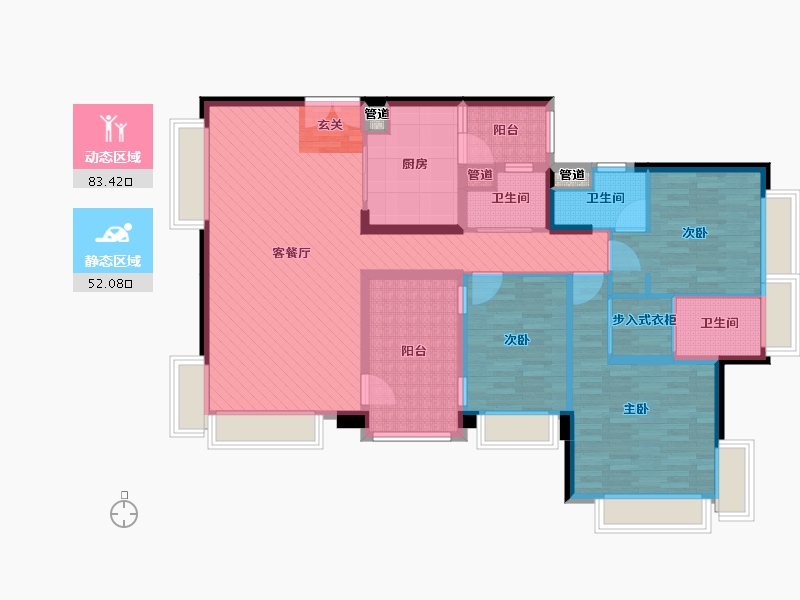 广东省-珠海市-华发新城-五期-120.53-户型库-动静分区