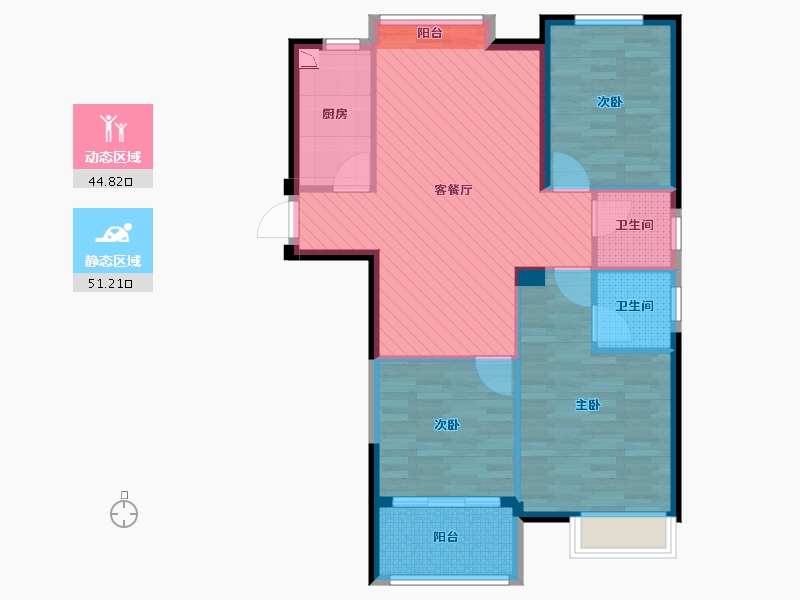 福建省-福州市-马尾正荣财富中心-86.00-户型库-动静分区