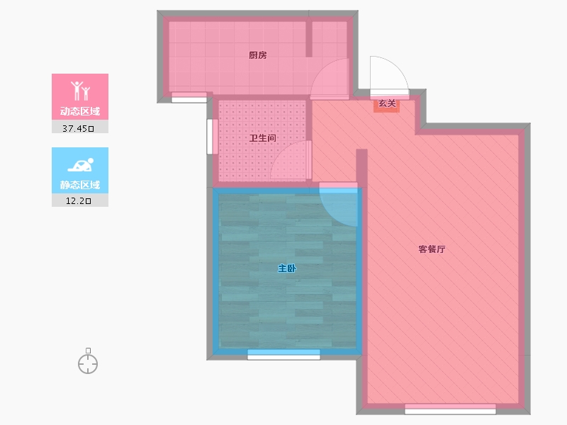 内蒙古自治区-包头市-中冶世家-43.30-户型库-动静分区