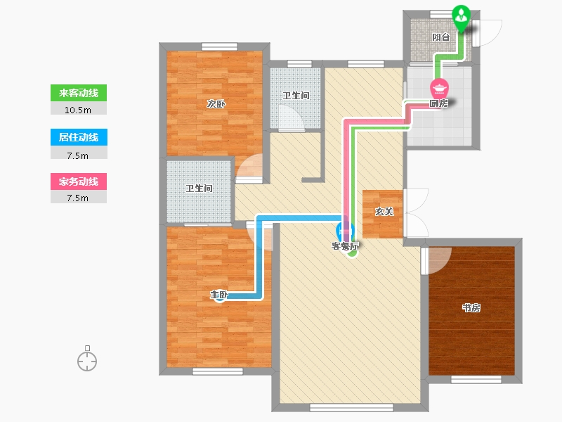 吉林省-长春市-吉森漫桦林-97.94-户型库-动静线