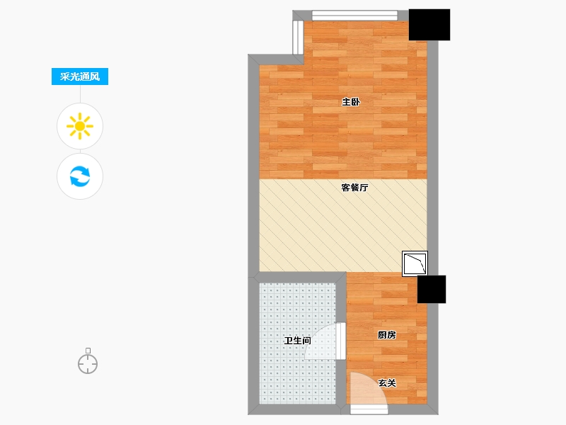 江苏省-苏州市-汇萃商业广场-33.35-户型库-采光通风