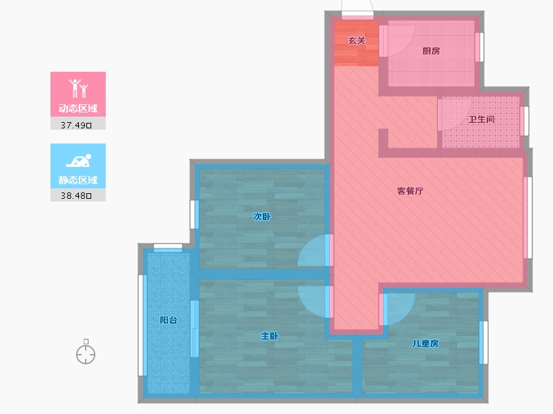 河南省-郑州市-浩创悦城-64.48-户型库-动静分区