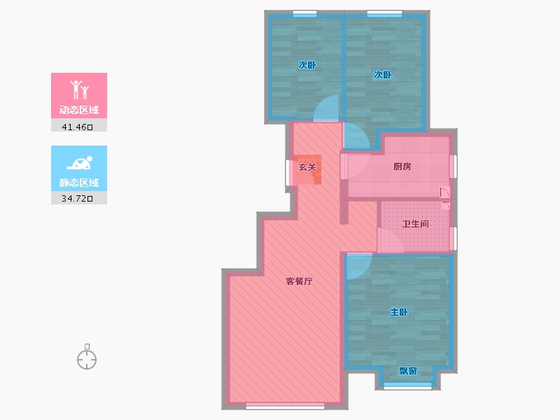 北京-北京市-洳苑嘉园-67.08-户型库-动静分区