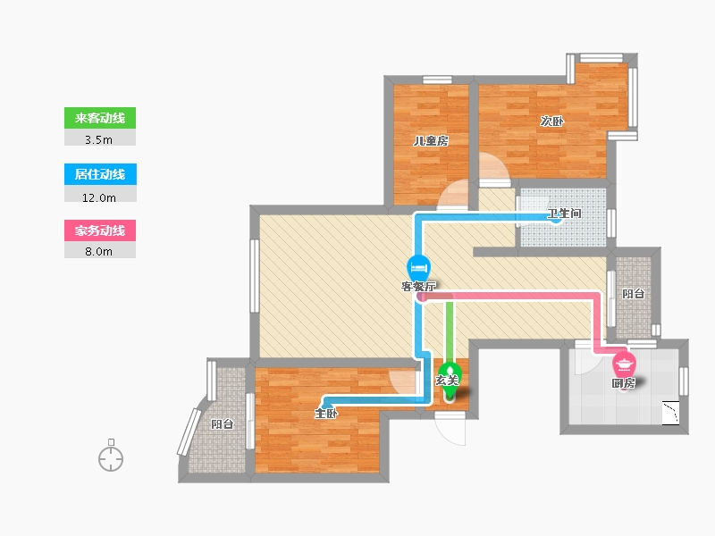 山西省-晋城市-汇邦现代城-79.65-户型库-动静线