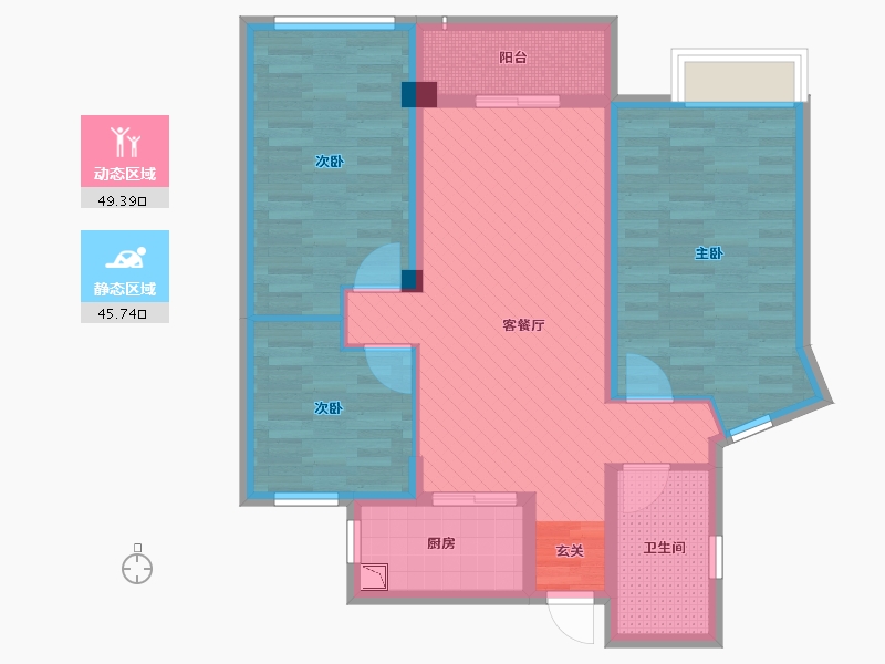 河南省-信阳市-香榭华庭-83.62-户型库-动静分区