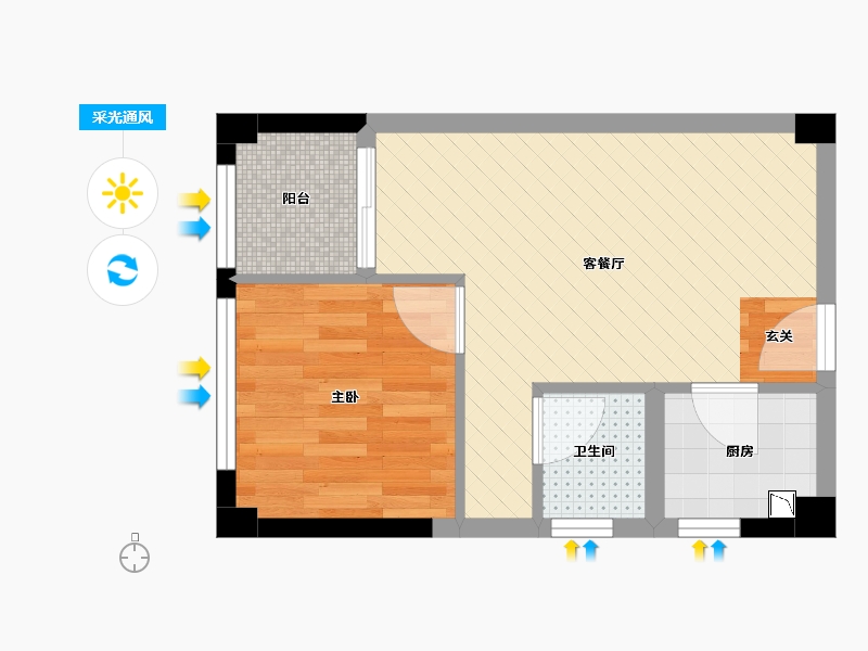 四川省-成都市-世纪百合尚寓-34.83-户型库-采光通风