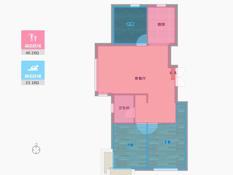 内蒙古自治区-通辽市-富景华庭-71.24-户型库-动静分区