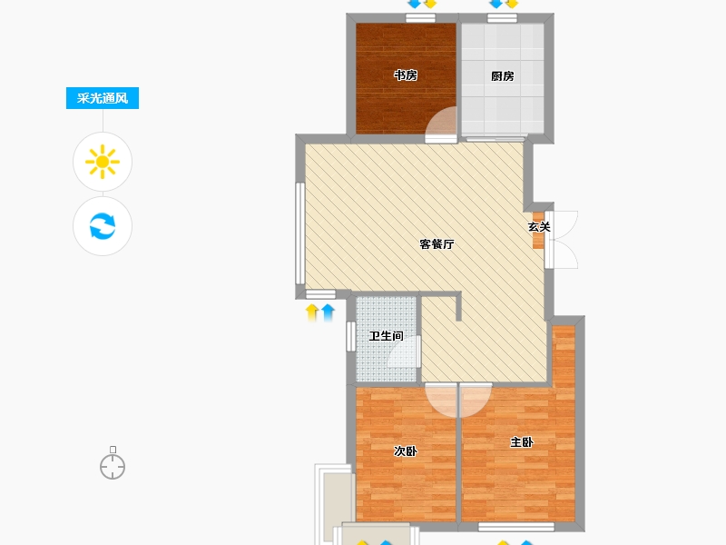 内蒙古自治区-通辽市-富景华庭-71.24-户型库-采光通风