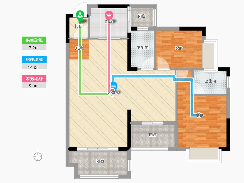 湖南省-岳阳市-中航翡翠湾-94.26-户型库-动静线