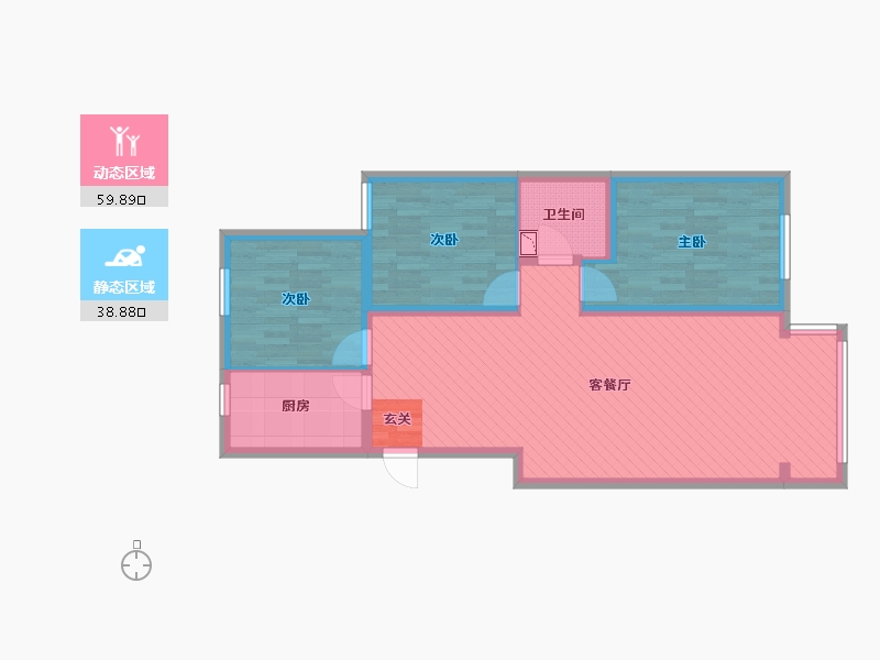 北京-北京市-一品嘉园-88.19-户型库-动静分区