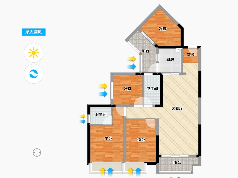 四川省-宜宾市-半岛大院-94.28-户型库-采光通风