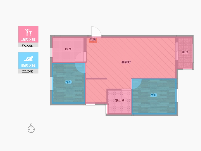 浙江省-丽水市-佑盛丽嘉花园-64.82-户型库-动静分区