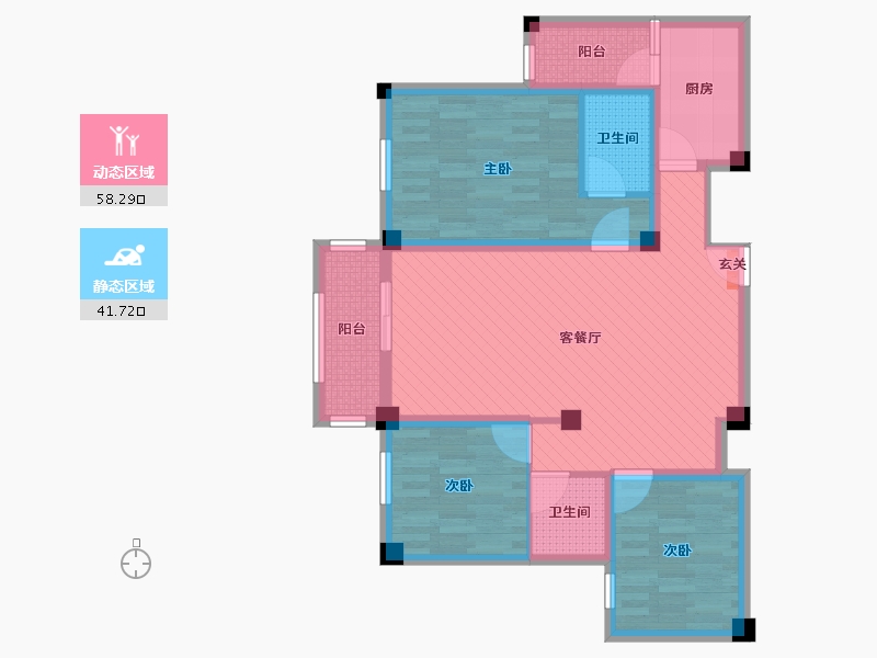 贵州省-黔南布依族苗族自治州-鸿申翡翠城-87.23-户型库-动静分区