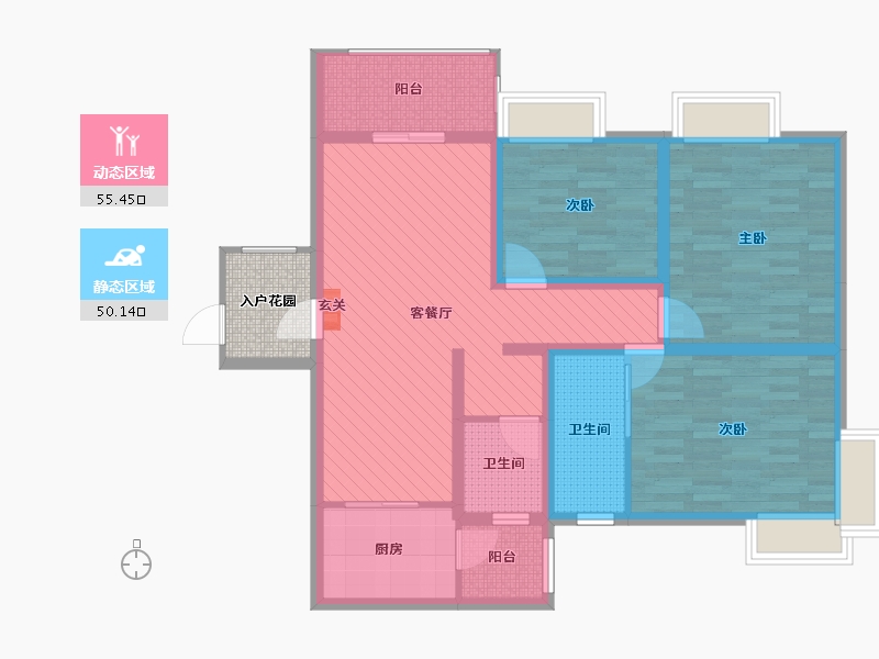 湖南省-株洲市-华府龙苑-96.22-户型库-动静分区