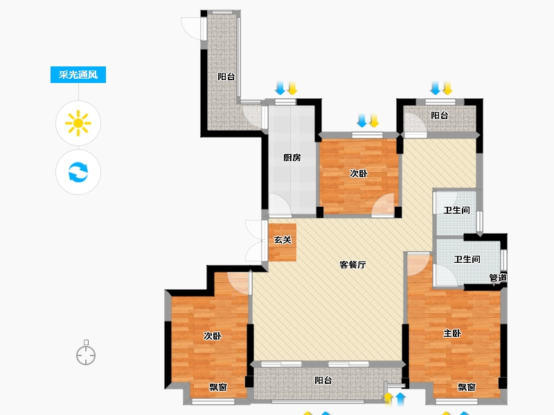 浙江省-湖州市-奚塘景城-102.10-户型库-采光通风