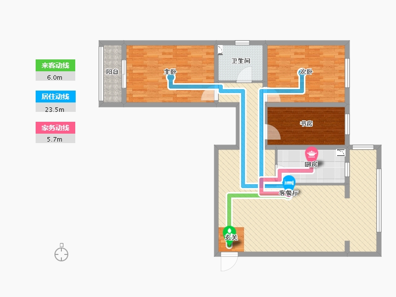 山西省-晋城市-文景苑-99.97-户型库-动静线