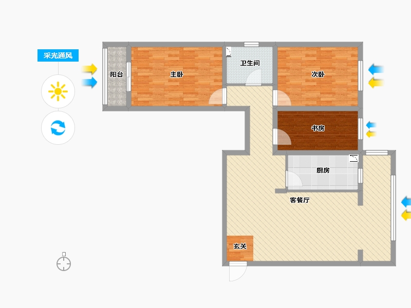 山西省-晋城市-文景苑-99.97-户型库-采光通风